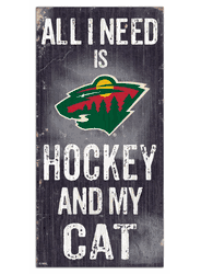 Minnesota Wild Hockey and My Cat 6x12 Sign