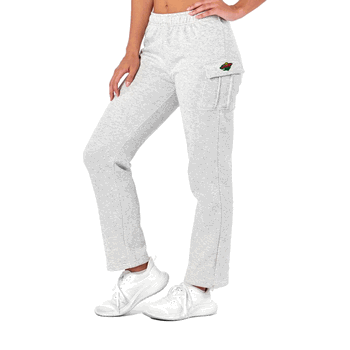 Minnesota Wild NHL Kadi Cargo Straight Fleece Pants Heather Grey Medium