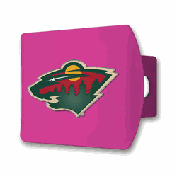 Minnesota Wild Pink Metal Hitch Cover with  3D Color Emblem