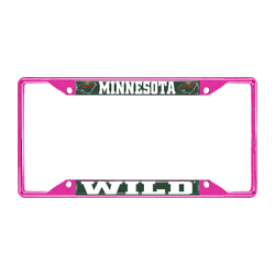Minnesota Wild Pink Metal License Plate Frame - 6.25"x12.25"