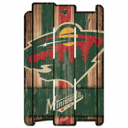 Minnesota Wild Sign 11x17 Wood Fence Style