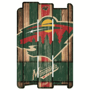 Minnesota Wild Sign 11x17 Wood Fence Style