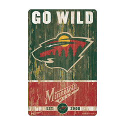 Minnesota Wild Sign 11x17 Wood Slogan Design