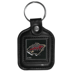 Minnesota Wild Square Leatherette Key Chain