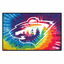 Minnesota Wild Tie Dye Starter Mat Accent Rug - 19in. x 30in.