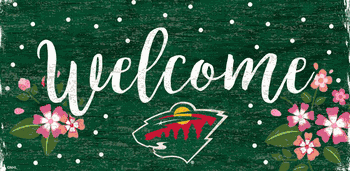 Minnesota Wild Welcome Floral 6x12 Sign