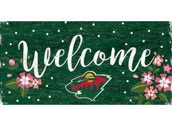 Minnesota Wild Welcome Floral 6x12 Sign