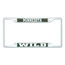 Minnesota Wild White Metal License Plate Frame - 6.25"x12.25"