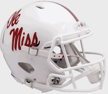 Mississippi (Ole Miss) Rebels  Authentic Speed Full Size Football Helmet White Metallic