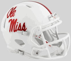 Mississippi (Ole Miss) Rebels NCAA Mini Speed Football Helmet Gloss White