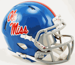Mississippi (Ole Miss) Rebels NCAA Mini Speed Football Helmet Powder Blue