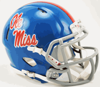 Mississippi (Ole Miss) Rebels NCAA Mini Speed Football Helmet Powder Blue