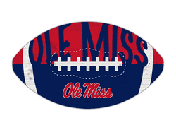 Mississippi Rebels 12" Football Cutout Sign with City Name