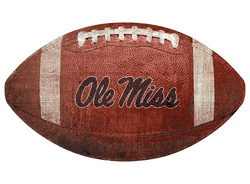 Mississippi Rebels 12" Football Shaped Sign