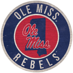 Mississippi Rebels 12 in. Circle w/ State Sign