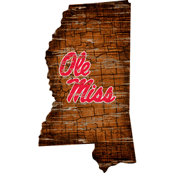 Mississippi Rebels 12" Mini Roadmap State Sign