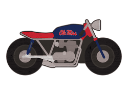 Mississippi Rebels 12" Motorcycle Cutout Wood Sign
