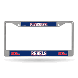 Mississippi Rebels  12" x 6" Chrome Frame With Decal Inserts