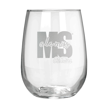 Mississippi Rebels 17oz Stemmless Wine Glass