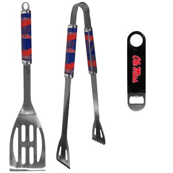 Mississippi Rebels 2 pc BBQ Set and Bottle Opener