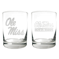 Mississippi Rebels 2pc Rocks Glass Set