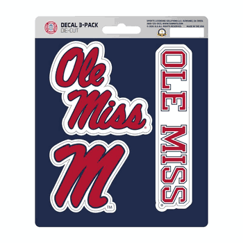 Mississippi Rebels 3 Piece Decal Sticker Set