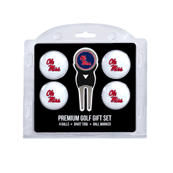 Mississippi Rebels 4 Ball Gift Set + Divot Tool & Marker