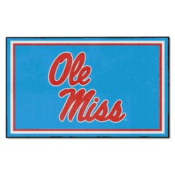 Mississippi Rebels 4ft. x 6ft. Plush Area Rug, Light Blue Alternate
