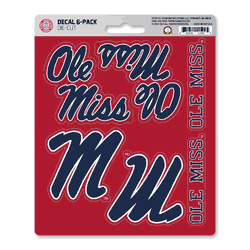 Mississippi Rebels 6 Count Mini Decal Sticker Pack