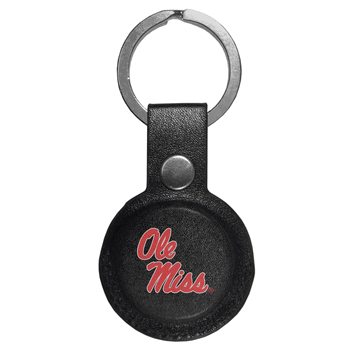 Mississippi Rebels AirTag Compatible Leather Key Chain