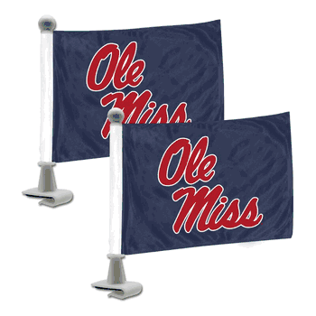 Mississippi Rebels Ambassador Car Flags - 2 Pack Mini Auto Flags, 4in X 6in