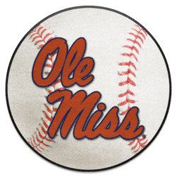 Mississippi Rebels Baseball Rug - 27in. Diameter