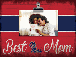 Mississippi Rebels Best Mom with Stripe Clip Frame