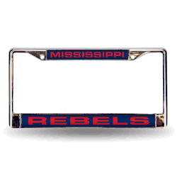 Mississippi Rebels Blue Laser Chrome Frame
