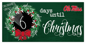 Mississippi Rebels Chalk Christmas Countdown 6x12 Sign