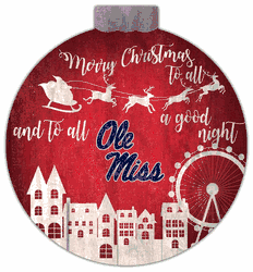 Mississippi Rebels Christmas Village 12in Wall Art