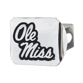 Mississippi Rebels Chrome Metal Hitch Cover with Chrome Metal 3D Emblem