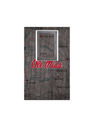Mississippi Rebels City Map 11x19 Sign