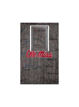 Mississippi Rebels City Map 11x19 Sign