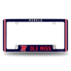 Mississippi Rebels Classic 12" x 6" Chrome All Over Automotive License Plate Frame