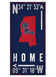 Mississippi Rebels Coordinate 6x12 Sign