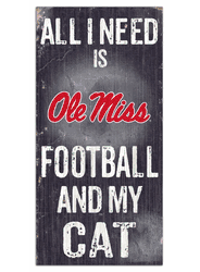 Mississippi Rebels Football and My Cat 6x12 Sign