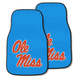 Mississippi Rebels Front Carpet Car Mat Set - 2 Pieces, Light Blue Alternate