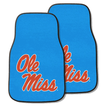 Mississippi Rebels Front Carpet Car Mat Set - 2 Pieces, Light Blue Alternate