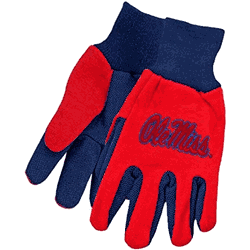 Mississippi Rebels Gloves Two Tone Style Adult Size Size