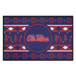 Mississippi Rebels Holiday Sweater Starter Mat Accent Rug - 19in. x 30in.