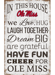 Mississippi Rebels In This House 11x19 Sign