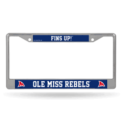 Mississippi Rebels Landshark-Alt 12" x 6" Chrome Frame With Decal Inserts