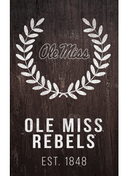 Mississippi Rebels Laurel Wreath 11x19 Sign