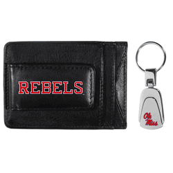 Mississippi Rebels Leather Cash & Cardholder & Steel Key Chain